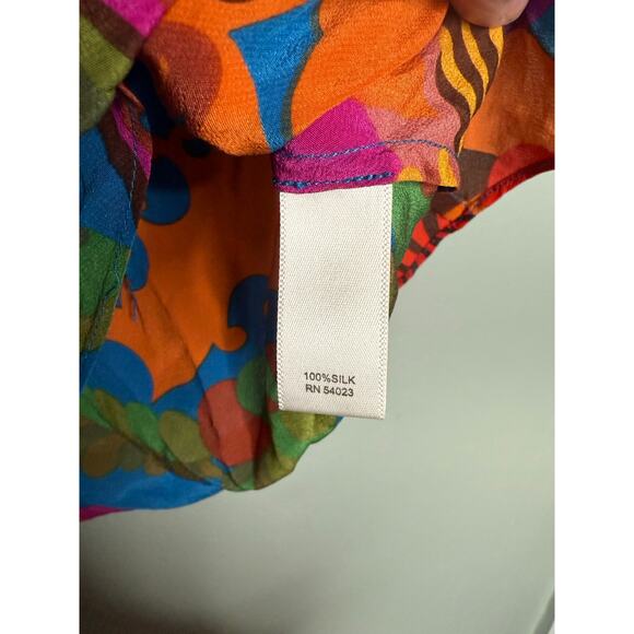 Banana Republic x Trina Turk Collection colorful groovy sleevless top silk - Picture 3 of 6